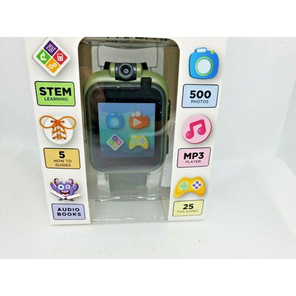 iTech Jr Kids Army Fatigue Camera Touch Screen Audio Books Games Smartwatch - Picture 3 of 12